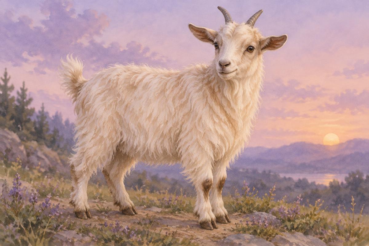 Nigora goat — illustrative depiction; individuals vary